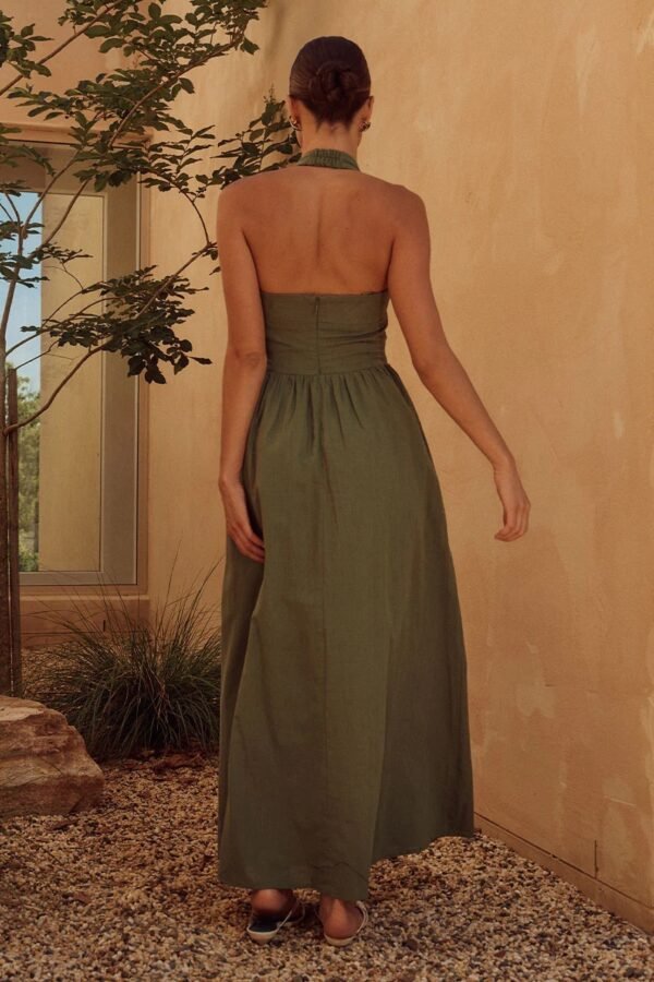 robe vert olive longue