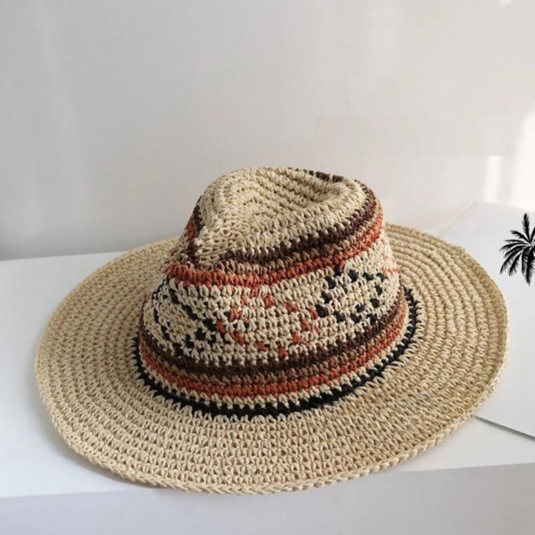 Chapeau crochet coloré