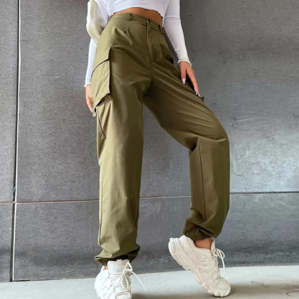 Pantalon kaki cargo femme